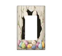 Plaque de protection pour interrupteur décoratif à 1 gang - Motif chien de Terre-Neuve - Œufs rustiques amusants - Chiot - Plaque d'interrupteur électrique pour chambre, ferme