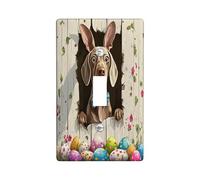 Plaque de protection pour interrupteur décoratif en forme de chien de Braque de Weimar - 1 interrupteur à bascule unique - Œufs rustiques amusants - Pour chambre, ferme