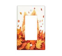 Plaque de protection pour interrupteur décoratif en forme de chien de Poméranie d'automne à bascule unique - Plaque murale électrique amusante pour chambre, animal de compagnie mignon et étrange