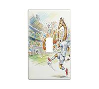 Plaque de protection pour interrupteur décoratif en forme de girafe - Saison de football 2026 - 1 interrupteur à bascule unique - Pour la journée des matchs - Pour but de tir d'animaux sauvages