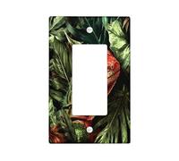 Plaque de protection pour interrupteur décoratif en forme de lézard tropical, 1 interrupteur à bascule unique, jungle, forêt, plante, faune sauvage, pour cuisine, salle de bain, décoration d'animal