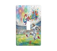 Plaque de protection pour interrupteur décoratif en forme de mouton - Saison de football 2026 - 1 interrupteur à bascule unique - Pour le jour des matchs - Plaque électrique de sport pour chambre à