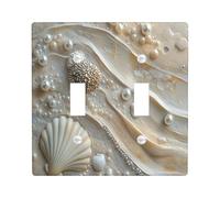 Plaque de protection pour interrupteur décoratif en forme d'oursin de mer de luxe 3D à double bascule, plaque électrique pour la plage d'été, la plage côtière, la plage côtière, façade électrique cool