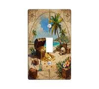 Plaque de protection pour interrupteur décoratif vintage en forme de carte au trésor, plaque de commutation électrique, motif esthétique et cool pour chambre