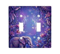 Plaque de protection pour interrupteur double éléphant, fleurs fantaisistes bohèmes, attrape-rêves, sans plastique, taille standard, pour la maison, le salon, la chambre à coucher, la salle de bain