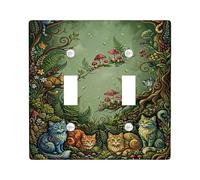 Plaque de protection pour interrupteur double en plastique vert de taille standard pour maison, salon, chambre à coucher, salle de bain