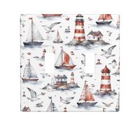 Plaque de protection pour interrupteur double phare, voilier côtier côtier nautique mouette côtière en plastique rouge été taille standard Plaques d'interrupteur mural Accents pour la maison, le salon