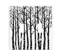 Plaque de protection pour interrupteur en forme de bouleau - Design élégant de la forêt noire pour décoration d'intérieur - Plaques murales en thermoplastique - Taille standard - Double bascule