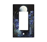 Plaque de protection pour interrupteur en forme de chat au clair de lune, couleur noire minuit pour décoration festive, design artistique pour accents de salon, plaques murales thermoplastiques