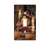 Plaque de protection pour interrupteur en forme de cochon d'Inde d'automne, décoration de ferme marron citrouille pour accents d'automne, plaques murales en thermoplastique, taille standard à bascule