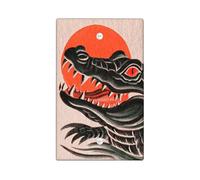 Plaque de protection pour interrupteur en forme de crocodile, motif animal sauvage noir et rouge pour décoration d'intérieur toute l'année, plaques murales thermoplastiques, plaque vierge de taille