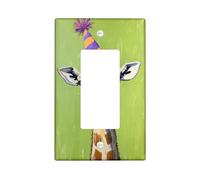 Plaque de protection pour interrupteur fantaisie girafe, thème safari vert vif pour chambre d'enfant, plaques murales en thermoplastique, taille standard à bascule simple