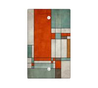 Plaque de protection pour interrupteur géométrique moderne, orange et bleu sarcelle, art abstrait pour décoration d'intérieur, plaques murales thermoplastiques, plaque de couverture vierge de taille