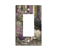 Plaque de protection pour interrupteur gothique corbeau - Style vintage - Violet - Pour décoration murale - Plaques murales en thermoplastique - Taille standard