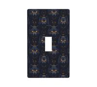 Plaque de protection pour interrupteur - Œil doré - Tête de loup - Taille standard - 11,4 x 7 cm - Plaque murale décorative en polycarbonate thermoplastique incassable