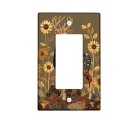 Plaque de protection pour interrupteur, motif cerf d'automne, tons chauds avec accents floraux, thermoplastique pour décoration d'intérieur, taille standard simple à bascule