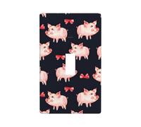 Plaque de protection pour interrupteur Motif cochon Rouge Taille standard 11,4 x 7 cm