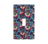 Plaque de protection pour interrupteur Motif œil abstrait 1 gang Taille standard 11,4 x 7 cm Couvertures murales décoratives à bascule en polycarbonate thermoplastique incassable
