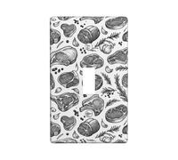 Plaque de protection pour interrupteur mural à viande - Style rustique vintage - Ail et romarin - Sans plastique noir - Taille standard - Décoration pour maison, salon, chambre à coucher, salle de