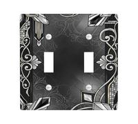 Plaque de protection pour interrupteur mural double en cristal, art élégant, floral, géométrique, sans plastique noir, taille standard, pour salon, chambre à coucher, décoration de bureau