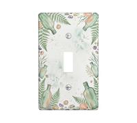 Plaque de protection pour interrupteur mural en forme de bouteilles, coquillage de fougères naturelles côtières, vert d'été, taille standard, pour nouvel appartement, maison, chambre à coucher, bureau