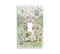 Plaque de protection pour interrupteur mural en forme de chat - Trophée sportif et ludique - Ballon de football - En plastique vert - Taille standard - Décoration pour nouvel appartement, maison