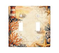 Plaque de protection pour interrupteur mural en plastique orange de taille standard pour interrupteur mural en forme de phare - Décoration pour la maison, le salon, la chambre à coucher, la salle de