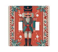 Plaque de protection pour interrupteur mural en plastique rouge Casse-noisette - Taille standard - Décoration pour salon, chambre à coucher, maison ou bureau