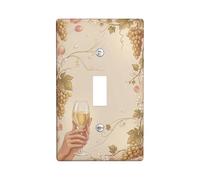 Plaque de protection pour interrupteur mural simple en plastique beige - Taille standard - Pour chambre à coucher, salle de bain, cuisine, entrée (simple)