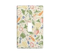 Plaque de protection pour interrupteur mural unique en forme de fraise, brocoli naturel, vert citron, printemps, taille standard, pour maison, salon, nouvel appartement (simple)