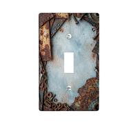 Plaque de protection pour interrupteur simple - Chaîne en métal vintage industrielle - Sans plastique marron - Taille standard - Décoration pour salon, chambre à coucher, bureau (simple)