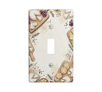 Plaque de protection pour interrupteur simple de cuisine à fromage, rustique, craquelins de raisins, beige automne, taille standard, pour maison, salon, nouvel appartement (simple)