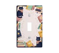 Plaque de protection pour interrupteur simple en forme de chat - En plastique bleu marine - Taille standard - Pour maison, salon, chambre à coucher, salle de bain (simple)