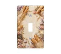 Plaque de protection pour interrupteur simple en forme de pain - Style rustique vintage - Gâteau de lavande - Beige - Taille standard - Décoration pour chambre à coucher, salle de bain, cuisine