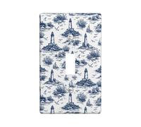 Plaque de protection pour interrupteur simple en forme de phare, voilier côtier, mouette côtière, été, bleu marine, taille standard, décoration pour maison, salon, nouvel appartement (simple)