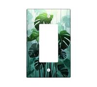 Plaque de protection pour interrupteur Tropical Monstera - Décoration botanique verte pour n'importe quelle pièce - Plaques murales en thermoplastique - Taille standard