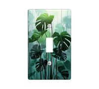 Plaque de protection pour interrupteur Tropical Monstera - Décoration botanique verte pour n'importe quelle pièce - Plaques murales en thermoplastique - Taille standard