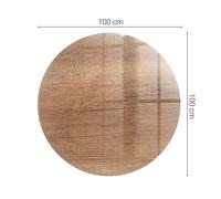 Plaque De Protection Pour Poêle Motif Bois Naturel Marron Ronde Semi-circulaire