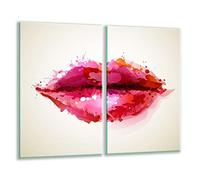 Plaque de protection universelle pour plaque de cuisson 2 x 30 x 52 cm 2 pieces Pour plaques de cuisson Protection contre les éclaboussures Planche a découper en verre trempé Décoration de bouche