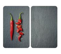 Plaque de protection - WENKO - Cayenne - Verre trempé - Lot de 2 - 30x52 cm - Multicolore