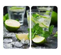 Plaque de protection - WENKO - Mojito - Verre trempé - Lot de 2 - 30x52 cm - Multicolore