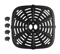 Plaque de rechange pour friteuse à air comprimé Holstein Housewares pour 4 litres, insert de grille de cuisson en acier inoxydable avec émail antiadhésif, passe au lave-vaisselle, plateau séparateur