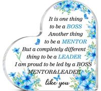 Plaque de reconnaissance en acrylique pour femme et homme - Cadeau d'adieu, de retraite, d'adieu, de patron, pour collègues, chef, décoration de bureau