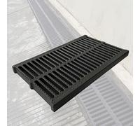 Plaque de Recouvrement de Tranchée de Drainage pour Système de Drainage,Grilles de Drainage Rectangulaires Perforées en Résine Noire pour Allées de Jardin,Couvercles Supérieurs en U Et Couvercles D'É