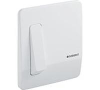 Plaque de recouvrement Geberit avec déclenchement, acier chromé 240121001 avec déclenchement pneumatique du rinçage, payant