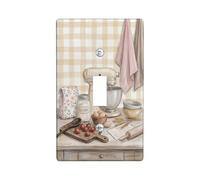 Plaque de recouvrement pour interrupteur mural simple en plastique beige d'automne pour mixeur, décoration murale pour salon, chambre à coucher, maison et bureau (simple)