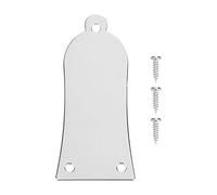 Plaque De Recouvrement pour Tige De Botte De Guitare en Métal À 3 Plis, Y Compris Les Vis Remplacement D'accessoire pour Guitare Basse 3 Trous(Argent)