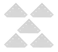 Plaque de renforcement de jointure 5 pièces, plaque de jonction en alliage d'aluminium à 7 trous, plaque de support de joint solide à oxydation blanc argenté avec résistance, pour (4040L)