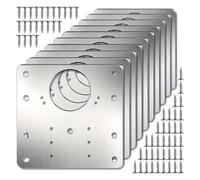 Plaque De Réparation Charnière D'armoire 10 Paquets, Kit Support Fixation Montage Frontal En Acier Inoxydable Poli Avec Vis, Accessoires Quincaillerie