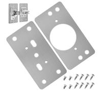 Plaque de Réparation de Charnière, 2PCS Charnières de Portes avec 12 Vis, Supports de Réparation Plaques Installation Facile, Plaques de Réparation de Porte D'armoire de Cuisine de Fixation Plate